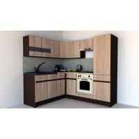 Bucatarie de Colt GENA NEW 7 ST. 180-210, Cu Corp de Cuptor, Stejar Sonoma